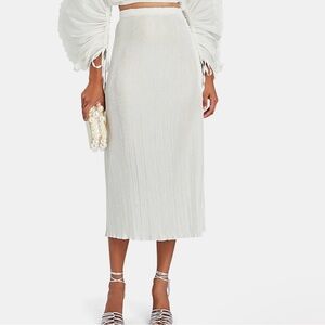 Cult Gaia Chintz Plissé Pleated Midi Skirt